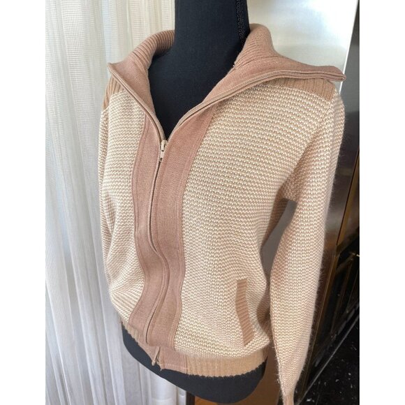 Vintage unisex cardigan, 80s knitted zipped jacket, Sears sweater gender neutral - Picture 4 of 10